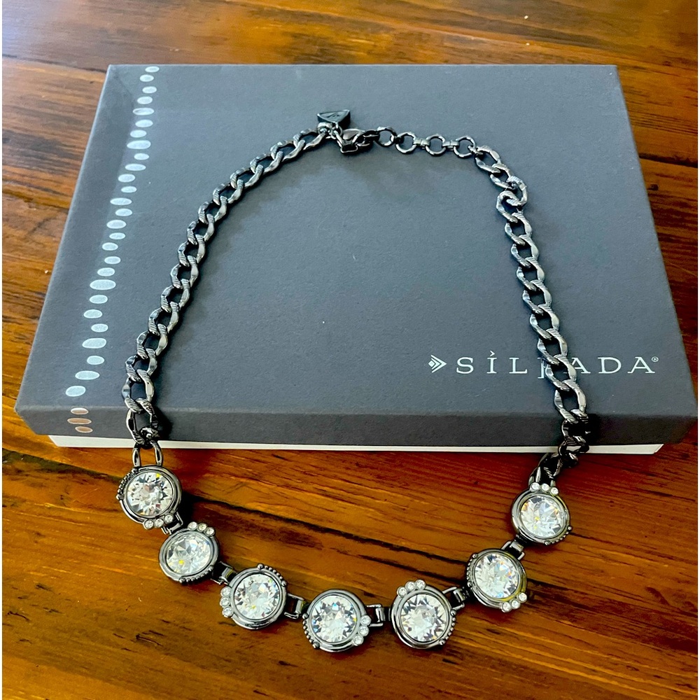 K&R Silpada Designs Line. .925 Sterling Silver CZ Necklace